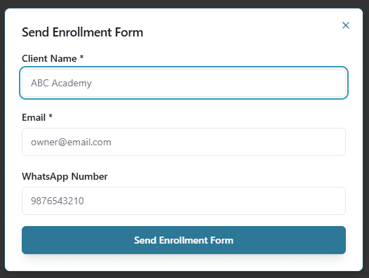 Sending an academy enrollment invite