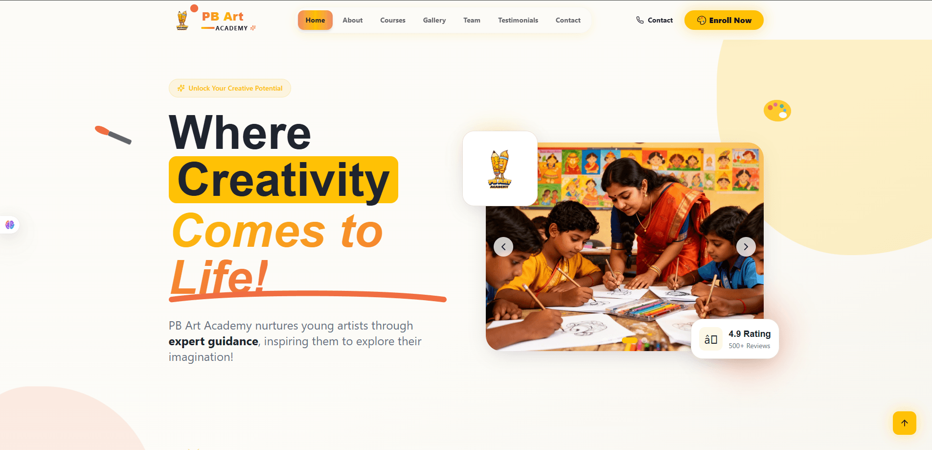 PB Art Academy Website